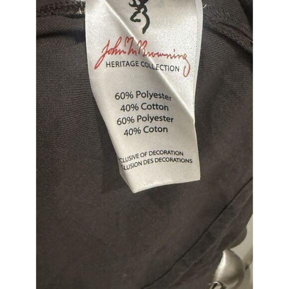 Browning Shirt Mens XL Dark Gray Long Sleeve Buckmark Heritage Hunting Outdoor - Picture 7 of 10